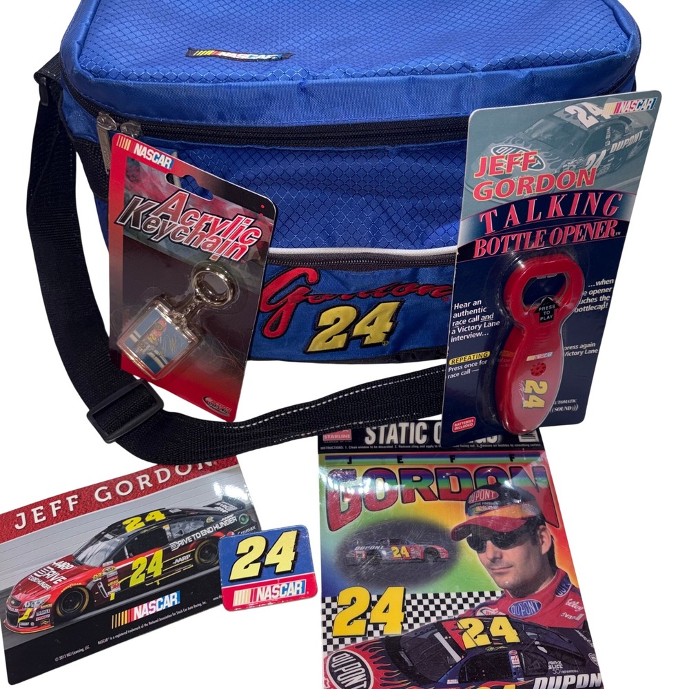NASCAR Memorabilia Lot Jeff Gordon 24 Cooler Bag Opener Keychain